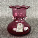 Vintage Pilgrim Cranberry Glass Vases Handmade in USA Lot of 2