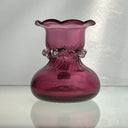 Vintage Pilgrim Cranberry Glass Vases Handmade in USA Lot of 2