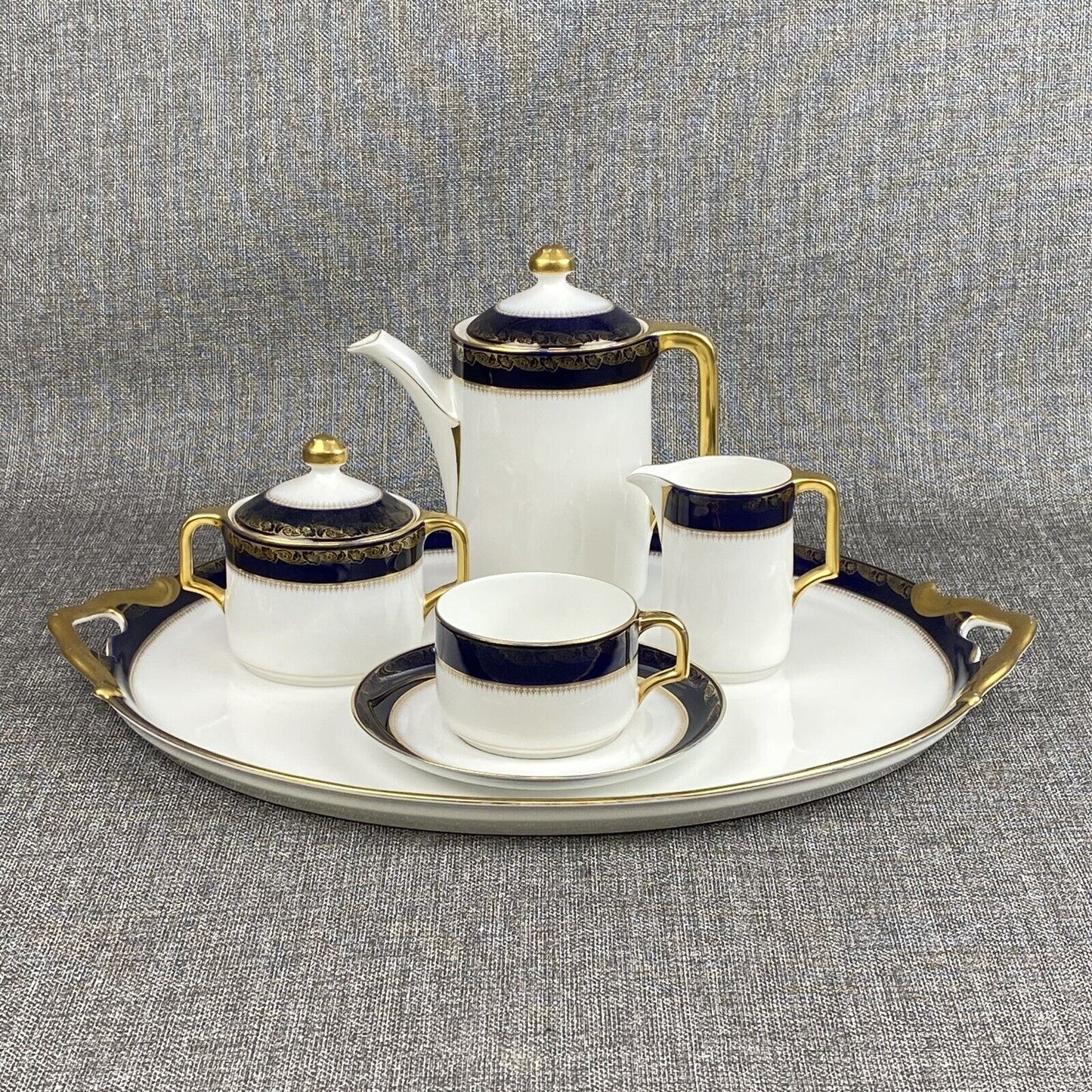 Hutschenreuther Hohenberg Cmhr Bavaria Tea Set Creamer, Sugar, Tray, Pot, Cup