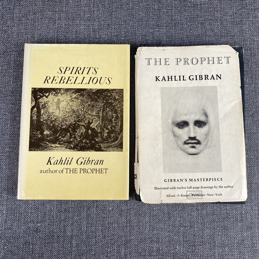 Lot of 2 Books by Kahlil Gibran - The Prophet 1950, Spirits Rebellious 1947