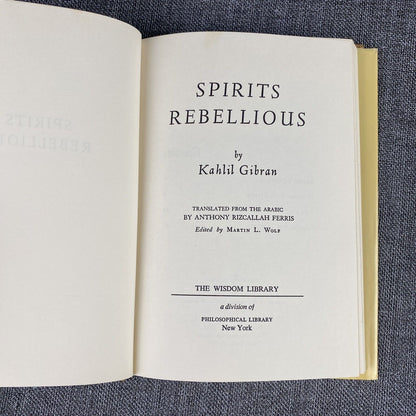 Lot of 2 Books by Kahlil Gibran - The Prophet 1950, Spirits Rebellious 1947