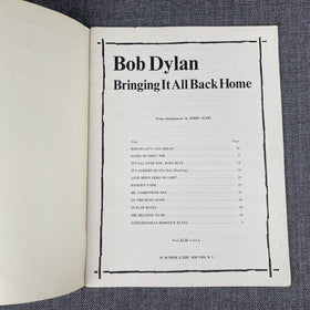 Vtg 1965 BOB DYLAN  BRINGING IT ALL BACK HOME SONG BOOK / Sheet Music