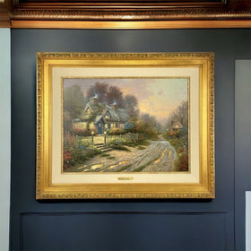 Thomas Kinkade Teapot Cottage 24"x18" GALLERY PROOF SIGNED 367/740 Framed VIDEO