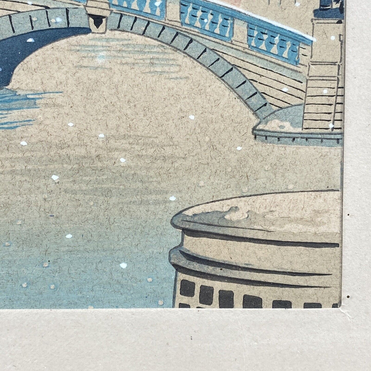 Vintage Original Tokuriki Tomikichiro Woodblock Print of Nihonbashi Bridge Japan