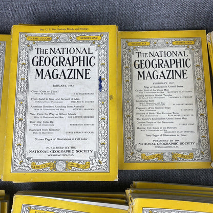 The National Geographic Magazine 1933 - 1955 , incomplete , 65 issues lot