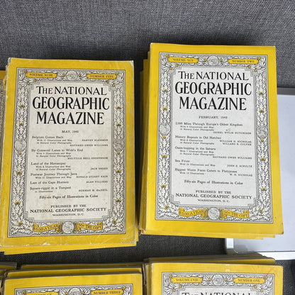 The National Geographic Magazine 1933 - 1955 , incomplete , 65 issues lot