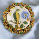 Vintage Laurentian LJM Brooch with Bird and Floral 1.5"