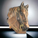 Vintage Chalkware Horse Head Bust Wall Hanging Plaque 3D 1964 Miller Studio