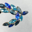 Vintage Juliana Blue Rhinestone Pin Brooch 3"