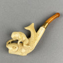 Small Pipe with Frog Riding a Catfish 3.5" (READ)