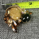 Vintage Alice Caviness Unsigned Brooch Rhinestones with Cabochon