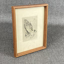 Framed Vintage Albrecht Durer Praying Hands by SIGNED 10"x7.5"