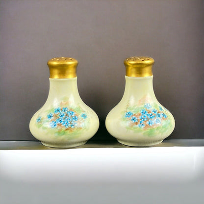 Antique SIGNED Bavaria Salt and Pepper Shaker Hand Painted