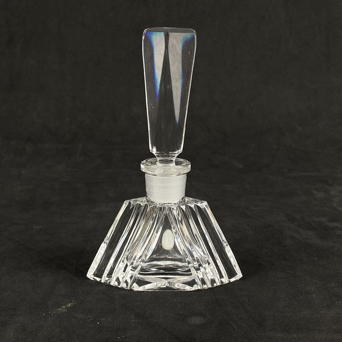 Vintage Art Deco Czech Crystal Glass Perfume Bottle (READ)