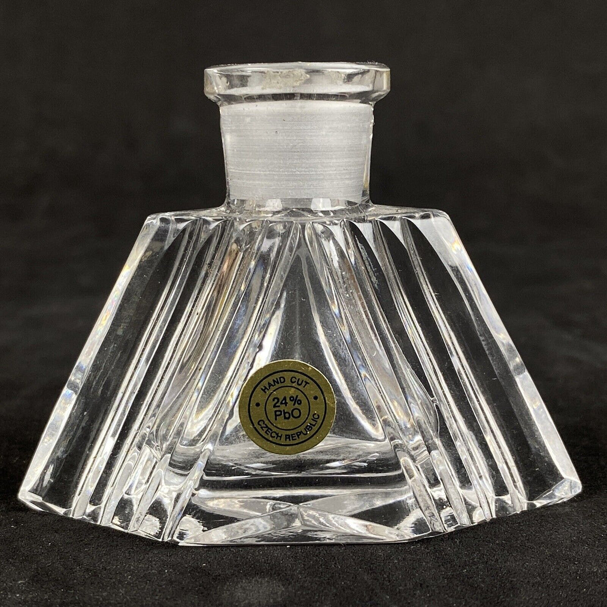 Vintage Art Deco Czech Crystal Glass Perfume Bottle (READ)