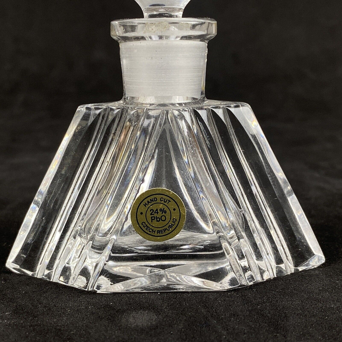 Vintage Art Deco Czech Crystal Glass Perfume Bottle (READ)