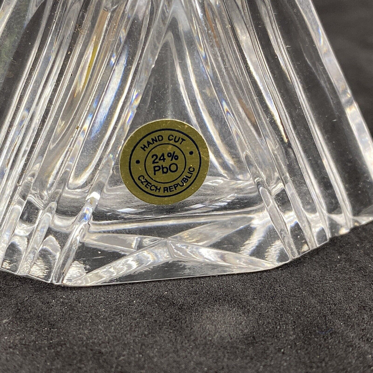 Vintage Art Deco Czech Crystal Glass Perfume Bottle (READ)