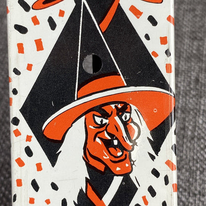 Vintage Witch Halloween Tin Litho Noisemaker 4.5"