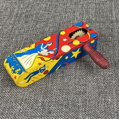 Vintage LTL USA Tin Noisemaker Dancing and Clown Colorful