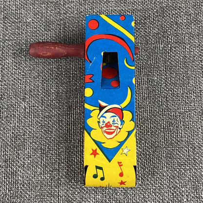 Vintage LTL USA Tin Noisemaker Dancing and Clown Colorful