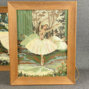 Pair of 2 Vintage paint by number ballerinas MCM  16"x12"