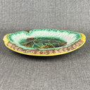 Antique 19th Majolica Bread Plate Eat Thy Bread With Thankfulness READ