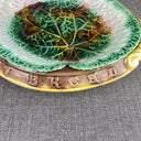 Antique 19th Majolica Bread Plate Eat Thy Bread With Thankfulness READ