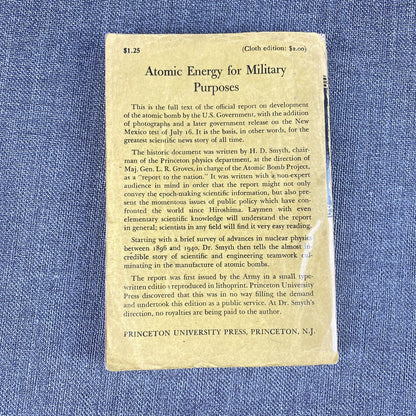 Atomic Energy For Military Purposes by Henry DeWolf Smyth 1945