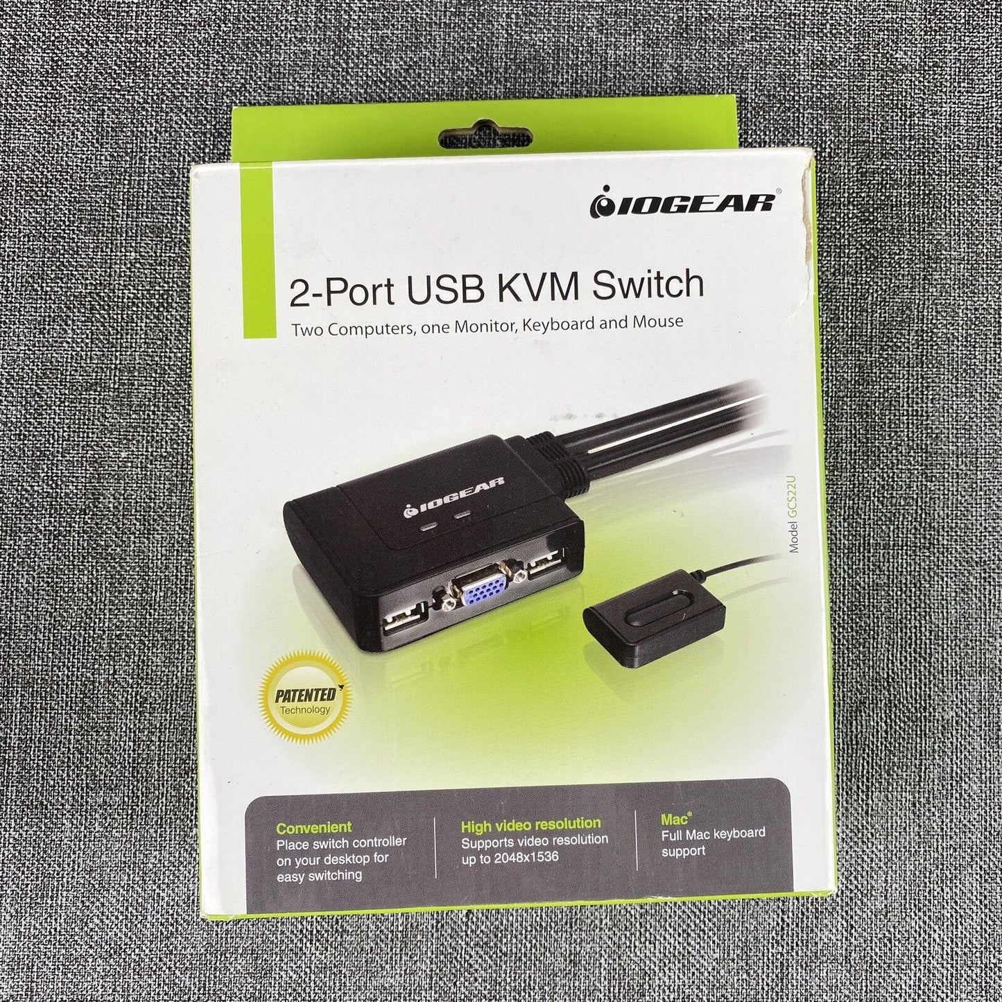 IOGear 2-Port USB KVM Switch (GCS22U), Open Box