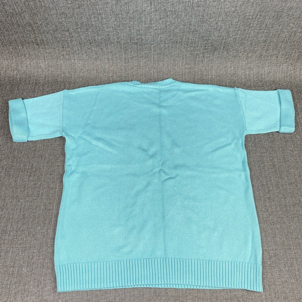 Carlisle Sweater Blue Size Medium M Light Blue Short Sleeve Cotton Blend