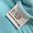 Carlisle Sweater Blue Size Medium M Light Blue Short Sleeve Cotton Blend