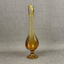 Amber Color Viking Glass Wide Bottom Swung Vase 18 inches