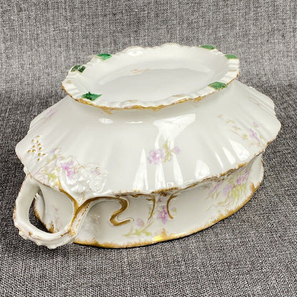 Antique Theo Haviland Limoges France Lidded Soup Tureen Gold Gilding