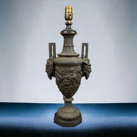 Mythological God Pan Urn with Cherubs and God Table Lamp -Mythology