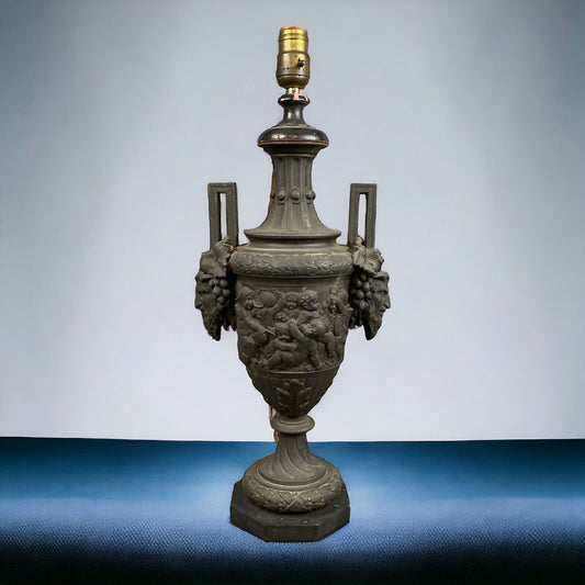 Mythological God Pan Urn with Cherubs and God Table Lamp -Mythology