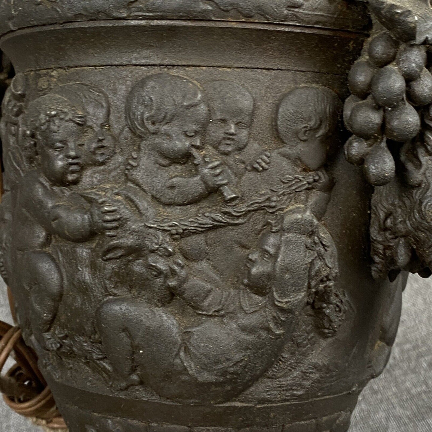 Mythological God Pan Urn with Cherubs and God Table Lamp -Mythology