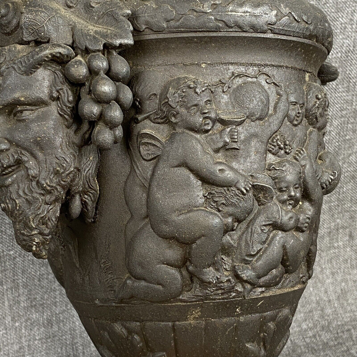 Mythological God Pan Urn with Cherubs and God Table Lamp -Mythology