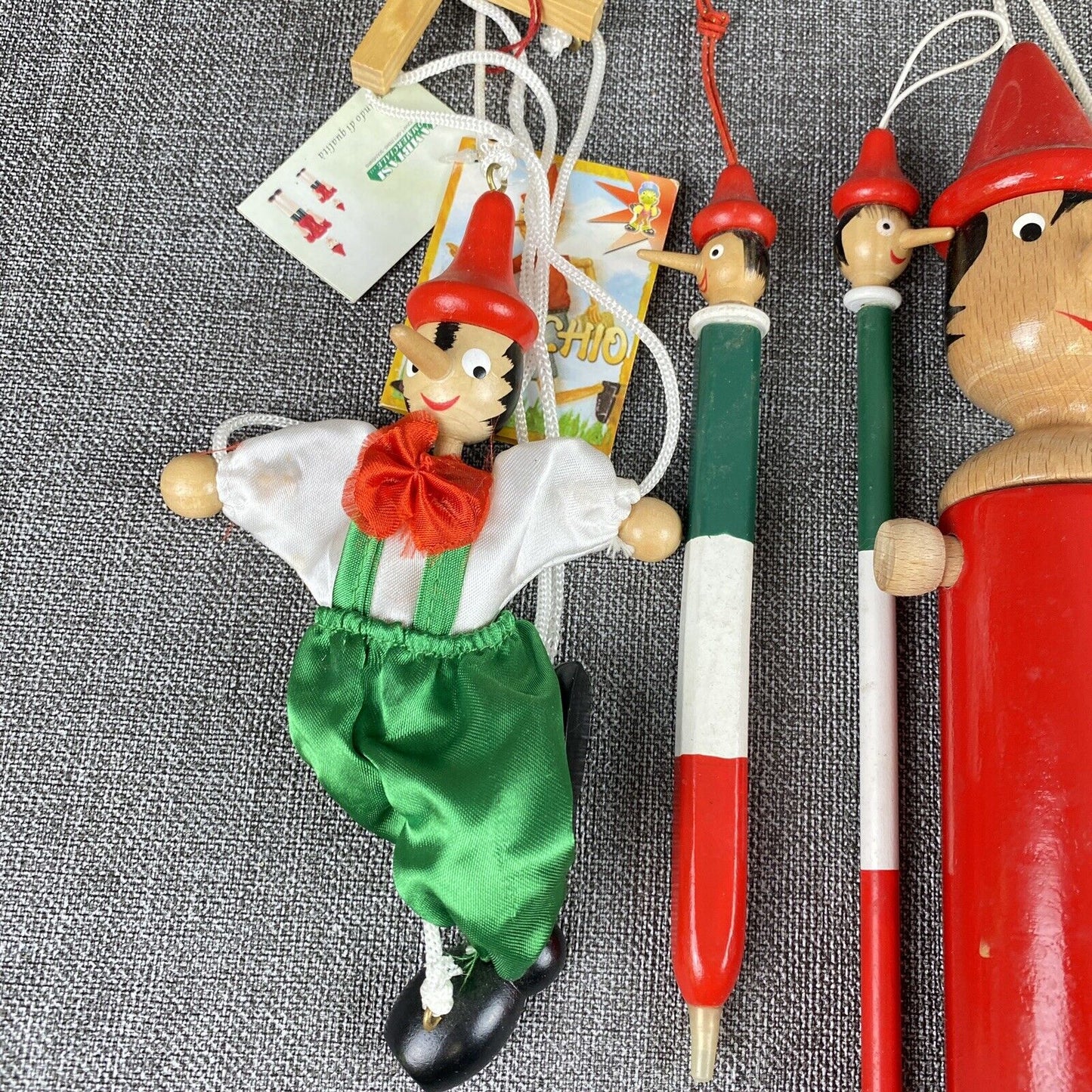 Pinocchio Wooden Dolls Marionette Made in Italy - Wooden Articulated Toy Doll