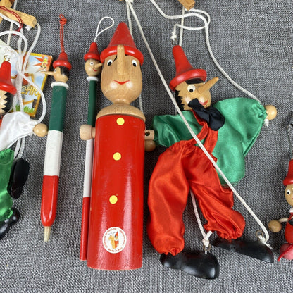 Pinocchio Wooden Dolls Marionette Made in Italy - Wooden Articulated Toy Doll