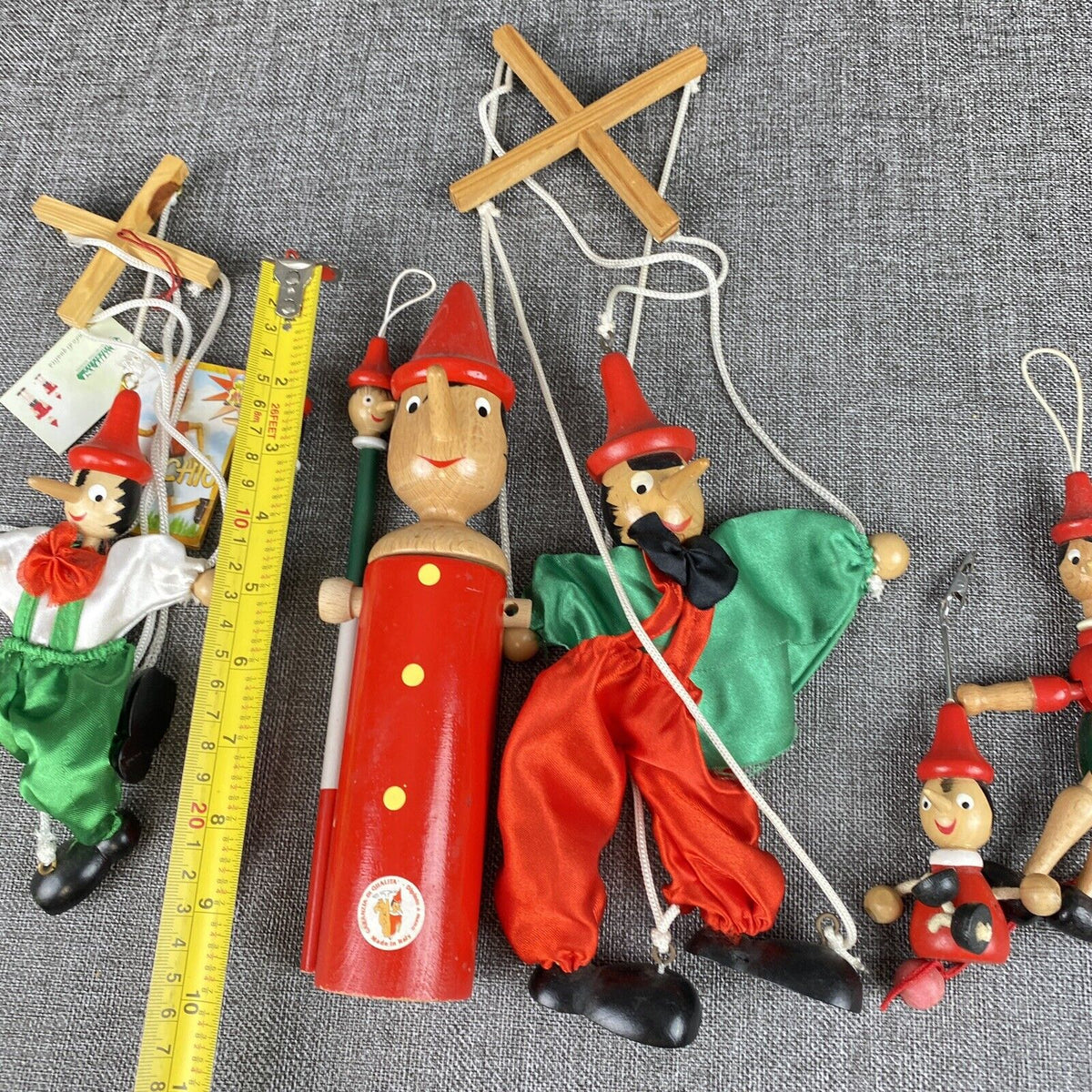 Pinocchio Wooden Dolls Marionette Made in Italy - Wooden Articulated Toy Doll