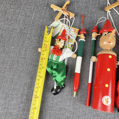 Pinocchio Wooden Dolls Marionette Made in Italy - Wooden Articulated Toy Doll