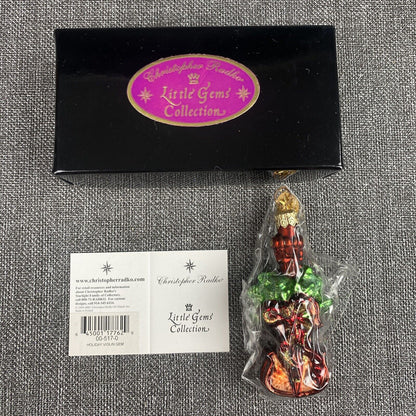 Christopher Radko Holiday Violin Little Gem Collection Ornament VIDEO