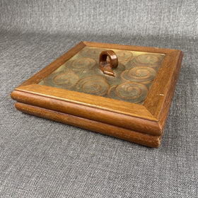 Decorative Thin Wooden Box with Lid 9.5" x 9.5" x 2"