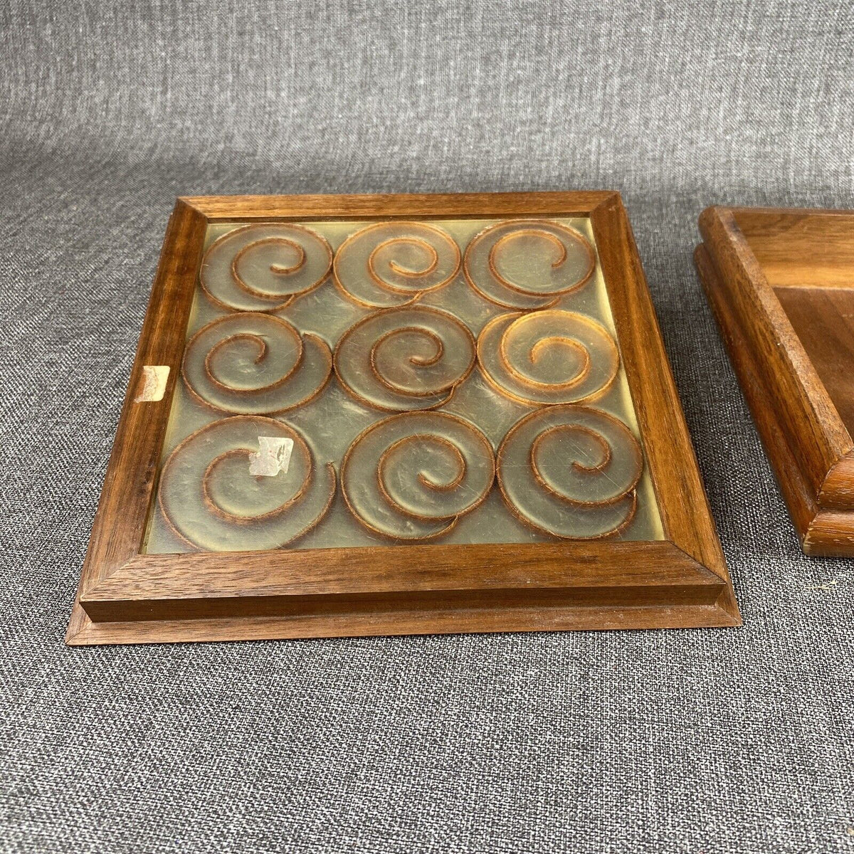 Decorative Thin Wooden Box with Lid 9.5" x 9.5" x 2"