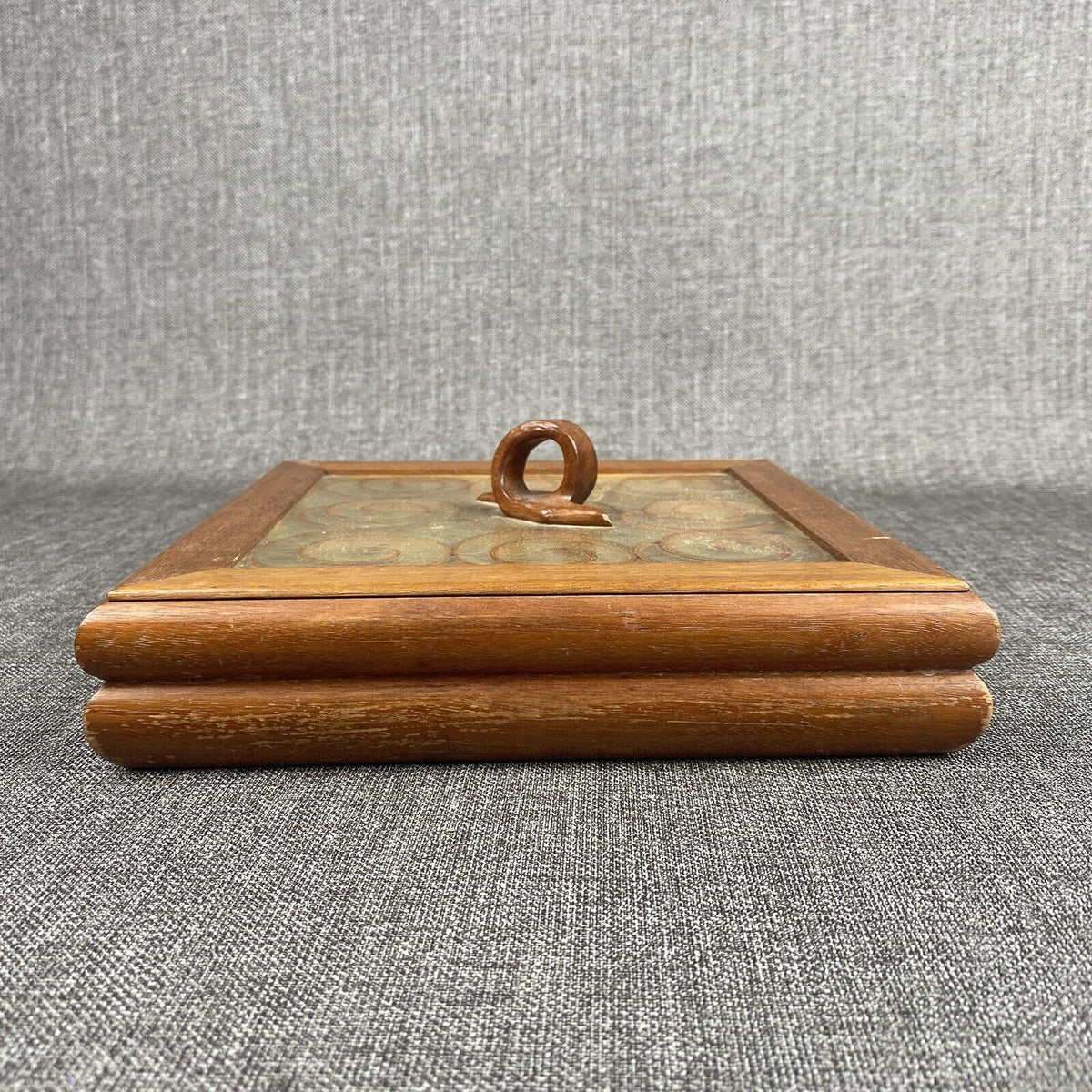 Decorative Thin Wooden Box with Lid 9.5" x 9.5" x 2"