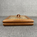 Decorative Thin Wooden Box with Lid 9.5" x 9.5" x 2"