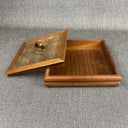 Decorative Thin Wooden Box with Lid 9.5" x 9.5" x 2"