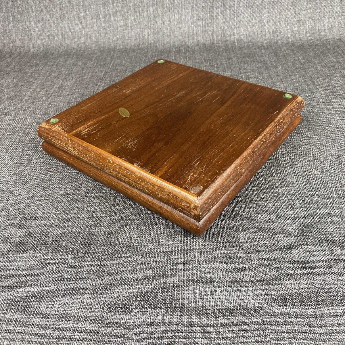 Decorative Thin Wooden Box with Lid 9.5" x 9.5" x 2"