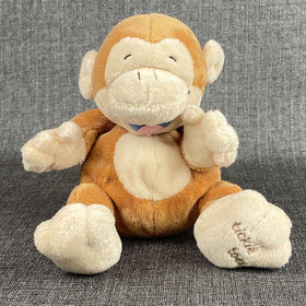 Nuby Love N Care Tickle Toes Monkey Plush Toy Stuffed Animal 9” USA