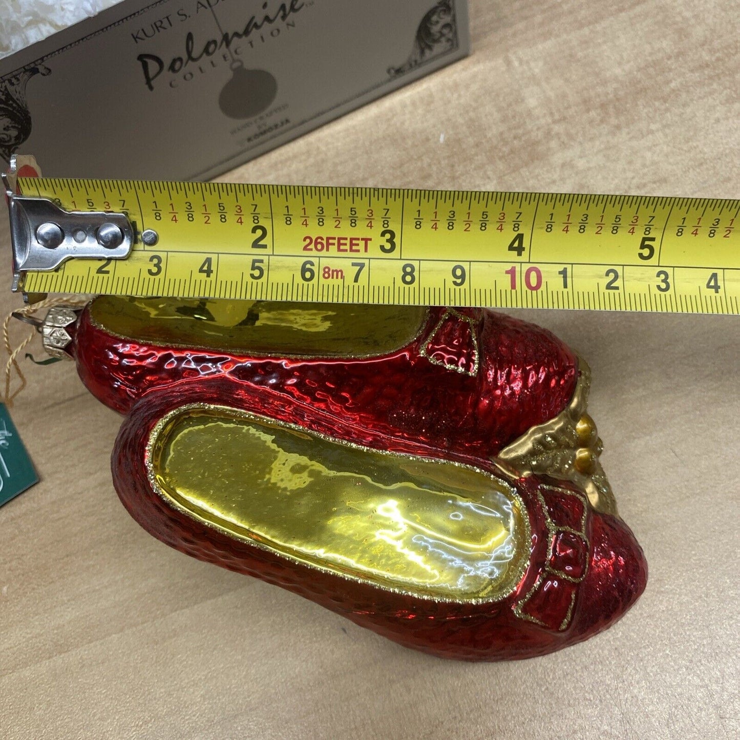 Kurt Adler Wizard of Oz Ruby Slippers Christmas Glass Ornament Komozia VIDEO